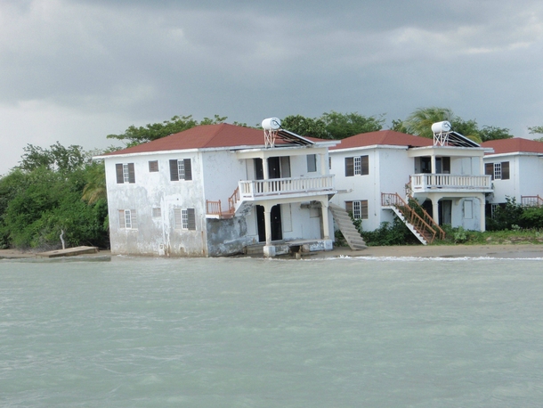 Vacation rental apartments being reclaimed by the sea - Parottee Bay Jamaica 