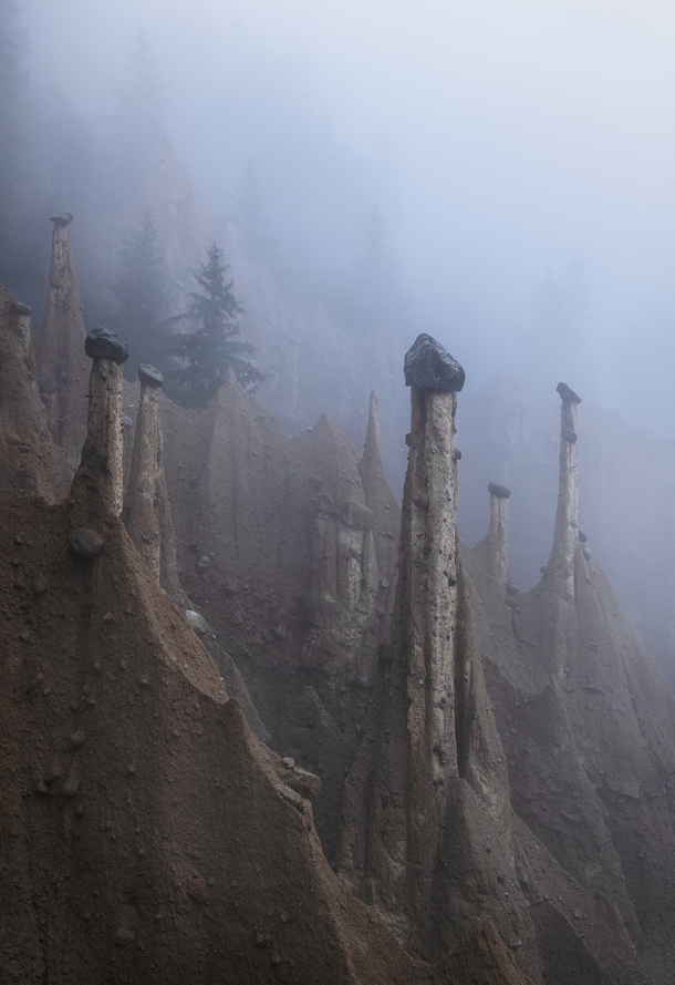 Valley of the earth pyramids- where one can see how nature works her wonders Dolomites Italy 