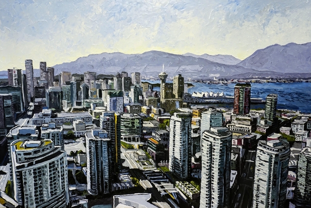 Vancouver Canada my painting of it with palette knife