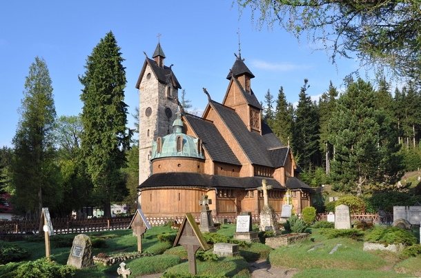 Vang Stave Church  is a stave church which was bought by King Frederick William IV of Prussia and transferred from Vang in the Valdres region of Norway and re-erected in  in Brckenberg near Krummhbel in Silesia now Karpacz in the Karkonosze mountains of P