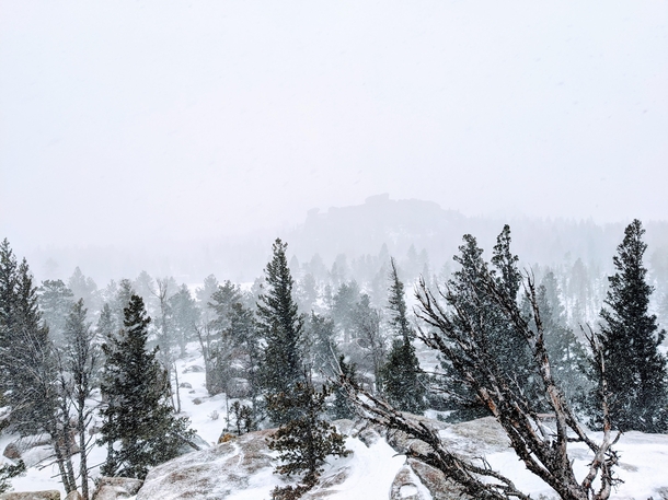 Vedauwoo in Wyoming during a short snow storm 