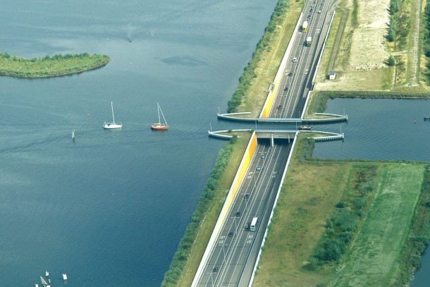Veluwemeer Aqueduct Near Harderwijk the Netherlands 