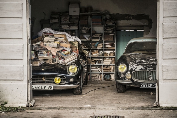 Very expensive super rare Ferrari  GT and Maserati AG  found in barn in France 