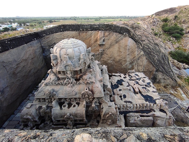 Vettuvan Kovil a th Century Rock-cut Shiva temple carved out of a single rock Tamil Nadu India