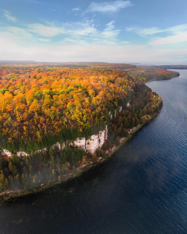 Vibrant cliffs off of Lake Michigan Door County WI  Instagram grantplace