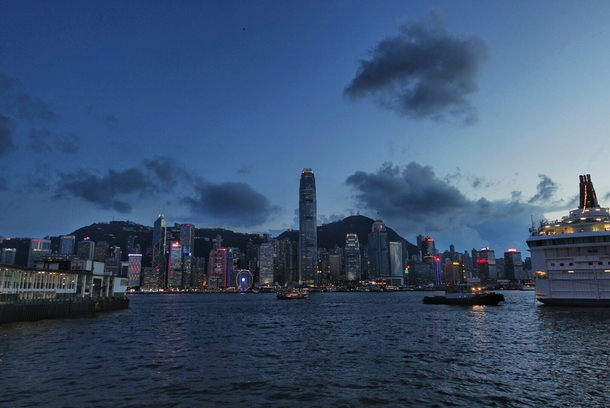 Victoria Harbour Hong Kong at Dusk 