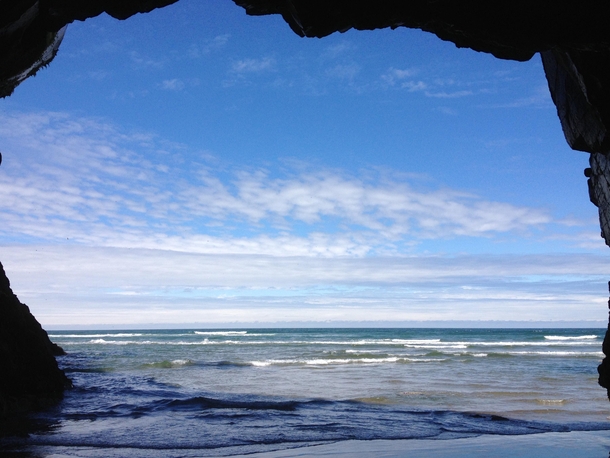 View from a cave near Cape Lookout Oregon 