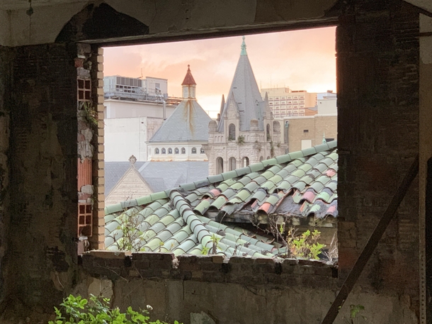 View from an abandoned building in Jacksonville Florida 