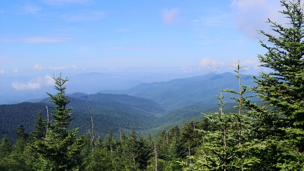 View from Clingmans Dome Smokey Mountain National Park NC 