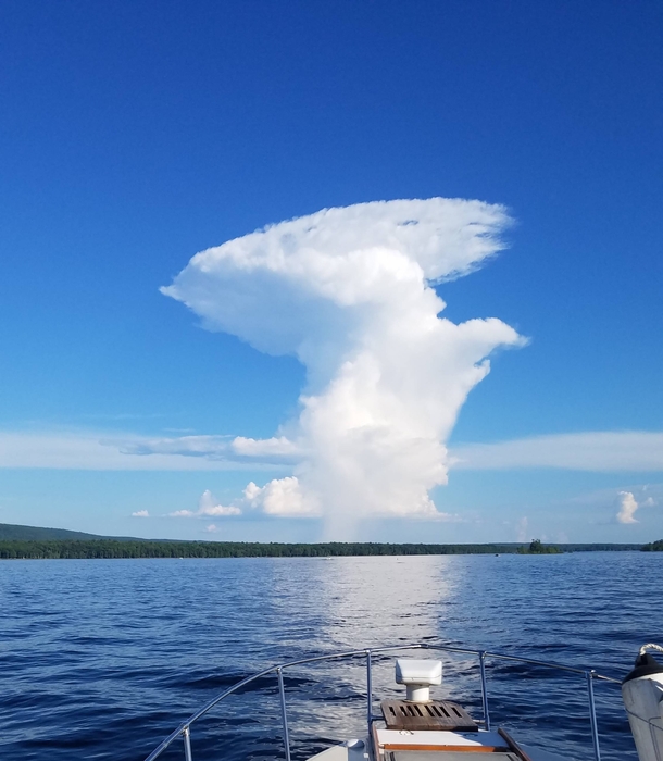 View from Great Sacandaga Lake storm cloud over Galway NY 