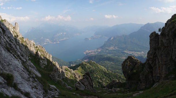View from Monte Grona on Lake Como in Menaggio Italy 