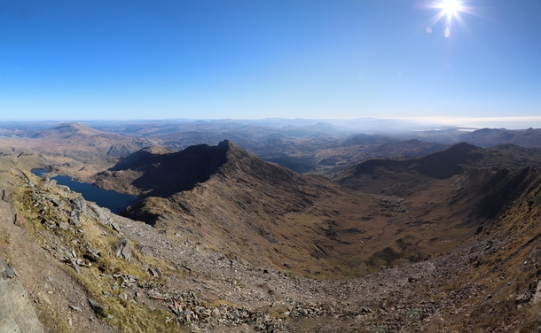 View from Mount Snowdon Summit Wales 