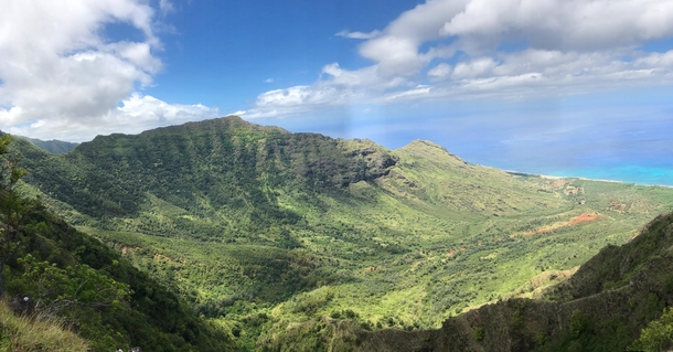 View from Ohikilolo Ridge Oahu HI 