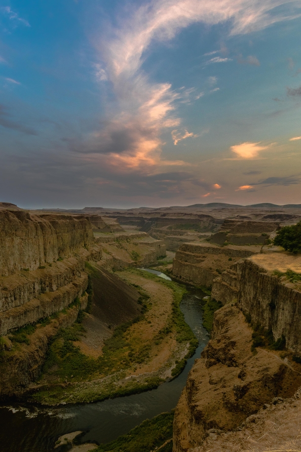 View from Palouse Falls WA last July If youre from Western WA youd never believe this was still in the same state The ice age did some amazing things to the topography in the area 