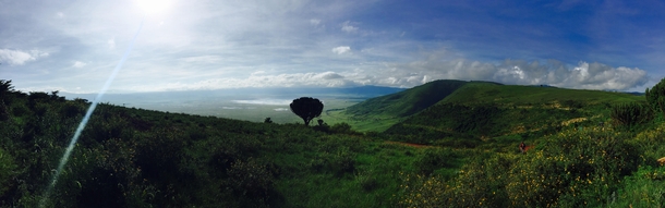 View from the edge of the Ngorongoro Crater 