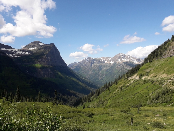View from the sun road in Glacier National Park Montana 