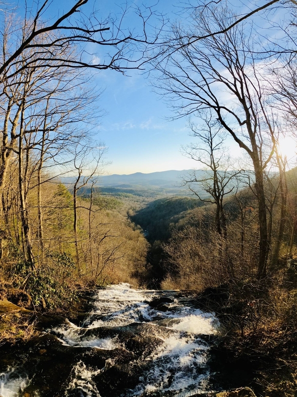 View from the top of Amicalola Falls in Georgia 