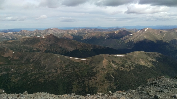 View from the top of Grays Peak in Colorado last summer 