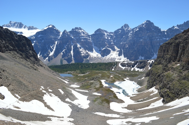View from the top of Sentinel Pass Canadian Rockies OS  x 