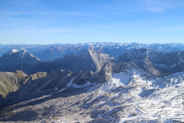 View from Zugspitze the highest point in Germany 