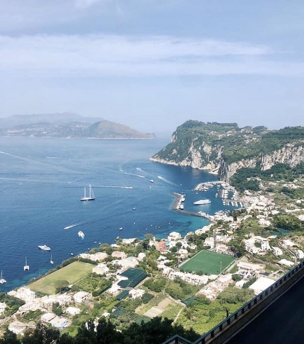 view of Capri Italy after long hike