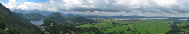 View of Hohenschwangau from Neuschwanstein Castle 