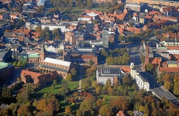View of Odense Denmark in the early fall 