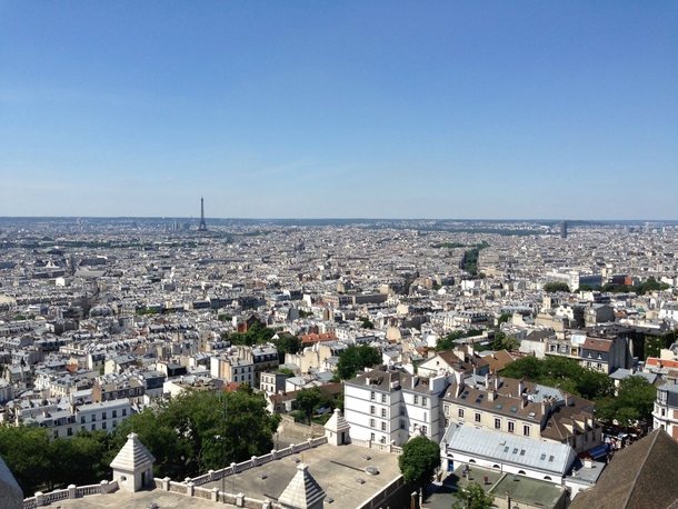 View of Paris France from Sacre Coeur Cathedral 