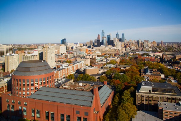 View of Philadelphia from the roof of my residence hall 