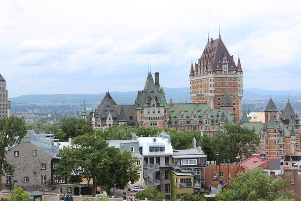 View of Quebecs Chateau Frontenac from the walls of the citadel 