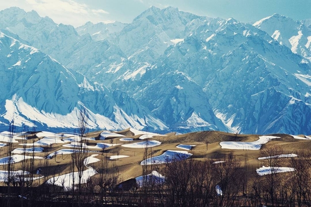 View Of Skardu Desert With Karakoram Mountains In The Background After An Unexpected Snowfall  By RgyalChan Karim 