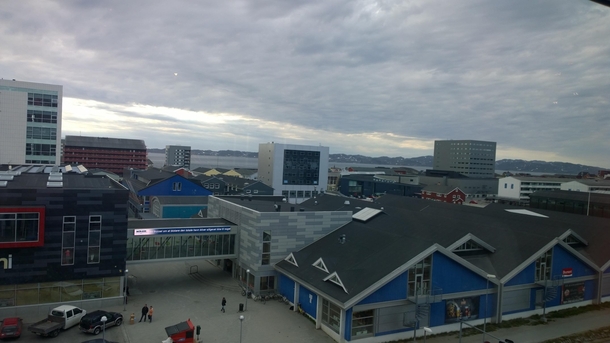 View onto the center of town in Nuuk the capital of Greenland 