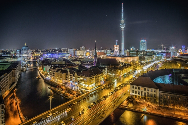 View over the River Spree to Nikolaiviertel and Alexanderplatz Berlin Germany Photo credit to Stefan Widua