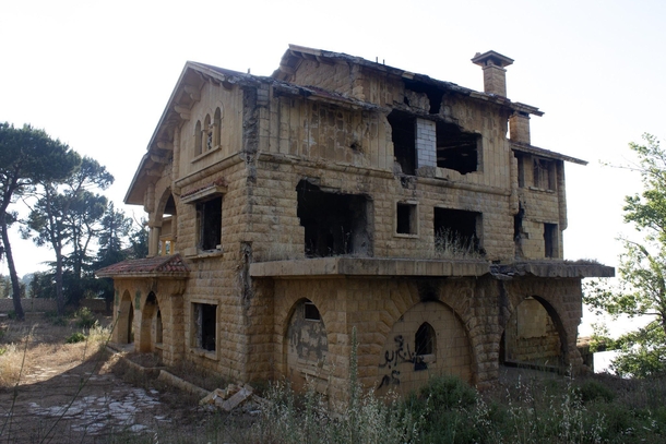 Villa destroyed during Lebanons civil war Still abandoned  years later