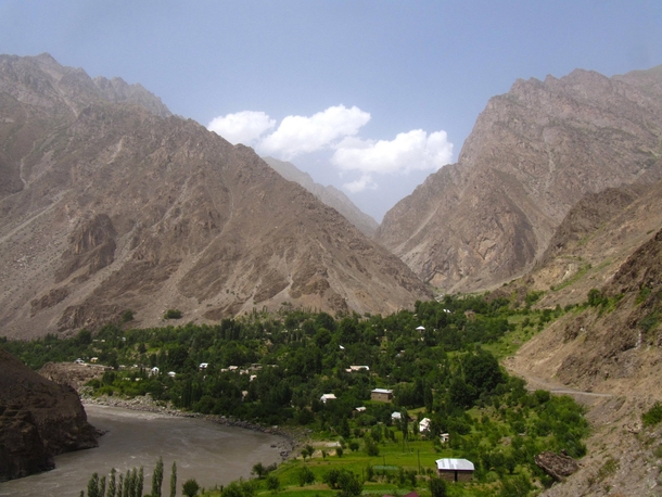 Village in Panji Valley Tajikistan 