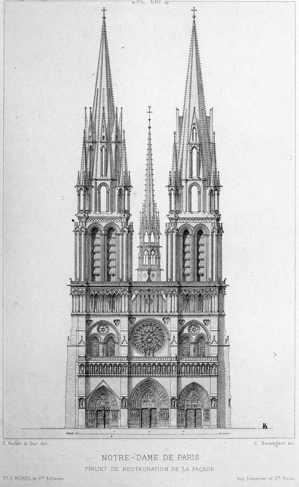 Viollet-le-Ducs restoration project for Notre Dame Cathedral - Paris France - 
