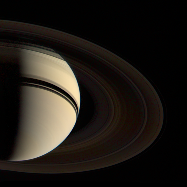 Voyager s departure shot of Saturn August  