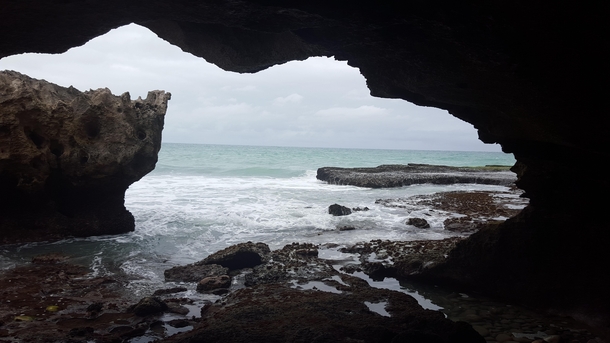 Waenhuiskrans Caves in Arniston South Africa Low tide 