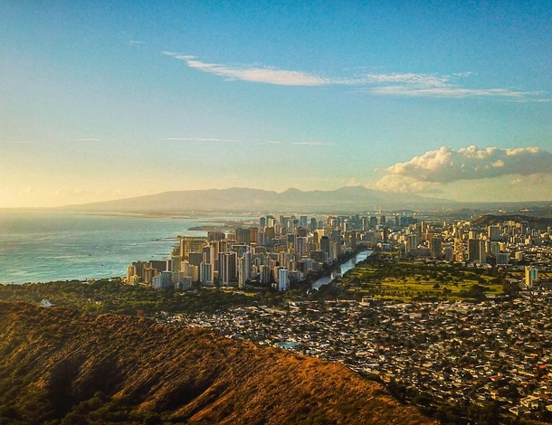Waikiki and Honolulu from the air