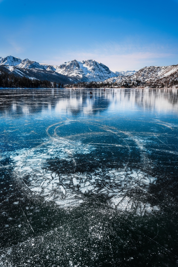 Walked to the middle of a frozen lake June Lake California 
