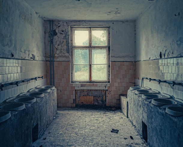 Washing room in an abandoned military base