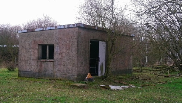 Water facility building of a former Soviet military base in Uckermark countydistrict Germany