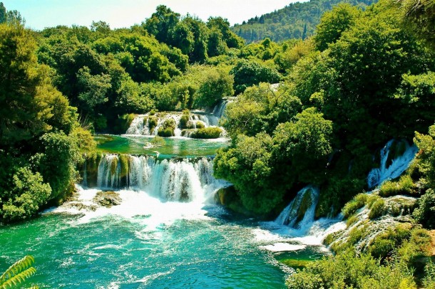 Waterfalls in Krka National Park Croatia 