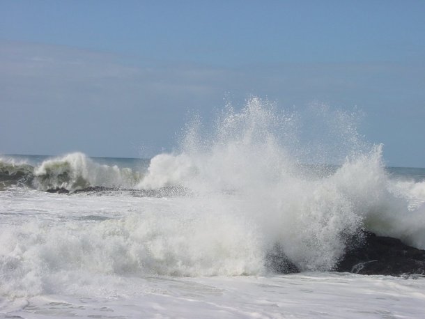 Waves crashing in California 