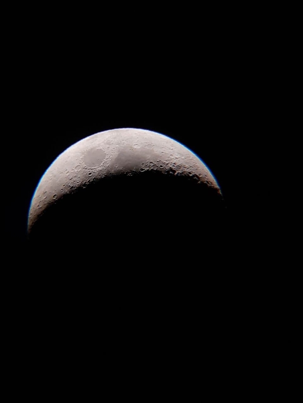 Waxing Crescent Moon I photographed yesterday with my  inch reflector
