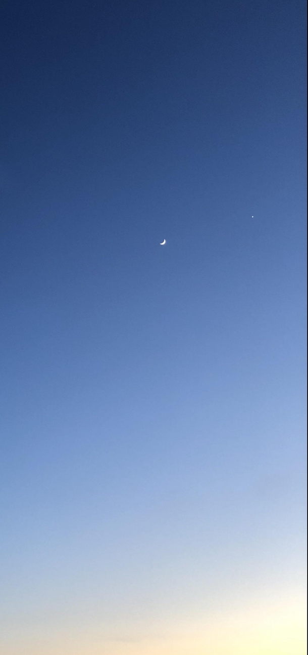 Waxing Crescent Moon shot on iphone
