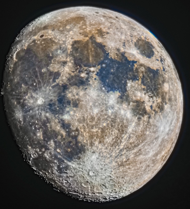 Waxing Gibbous Moon with a Small mm Telescope 