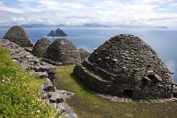 Well-preserved stone structures built by early Christian monks overlook the Atlantic Ocean on Skellig Michael in County Kerry Ireland Carl Bruemmer 