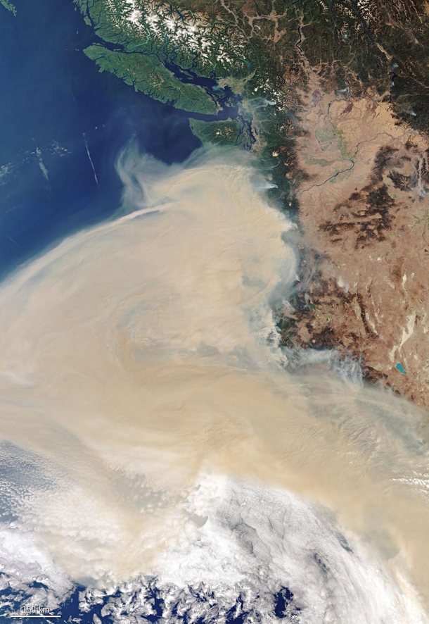West Coast Wildfires as Seen From Space