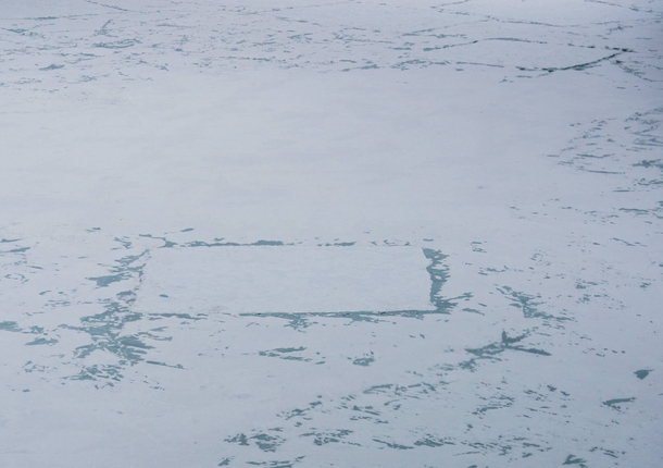 What are these squares I was flying over the sea ice in Antarctica from Scott Base to the Dry Valleys and saw about  of these strange formations 